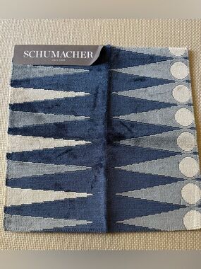Schumacher Backgammon Cut Velvet fabric sample